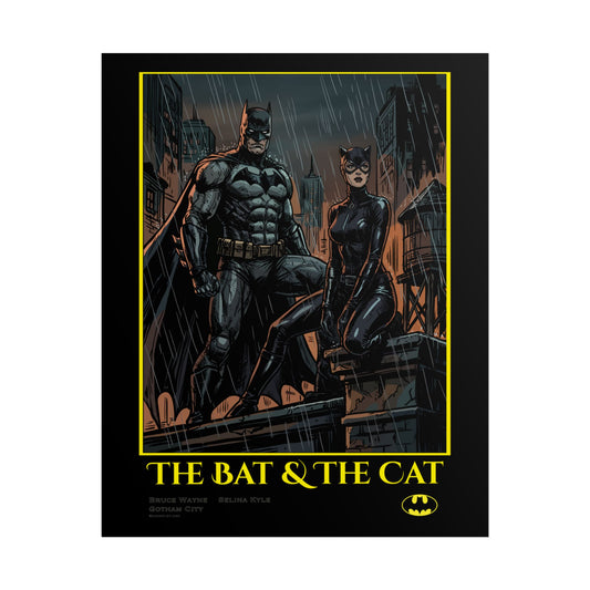Batman & Catwoman Poster – "The Bat & The Cat" Rolled Art Print