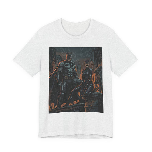 Batman & Catwoman Rain Night T‑Shirt