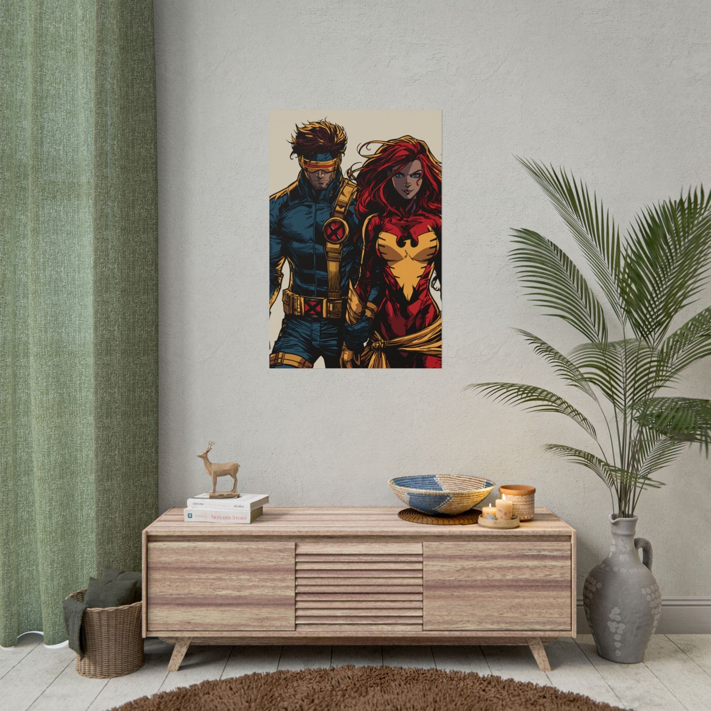 X-Men Cyclops & Jean Grey Poster — Vintage Comic Art Rolled Print