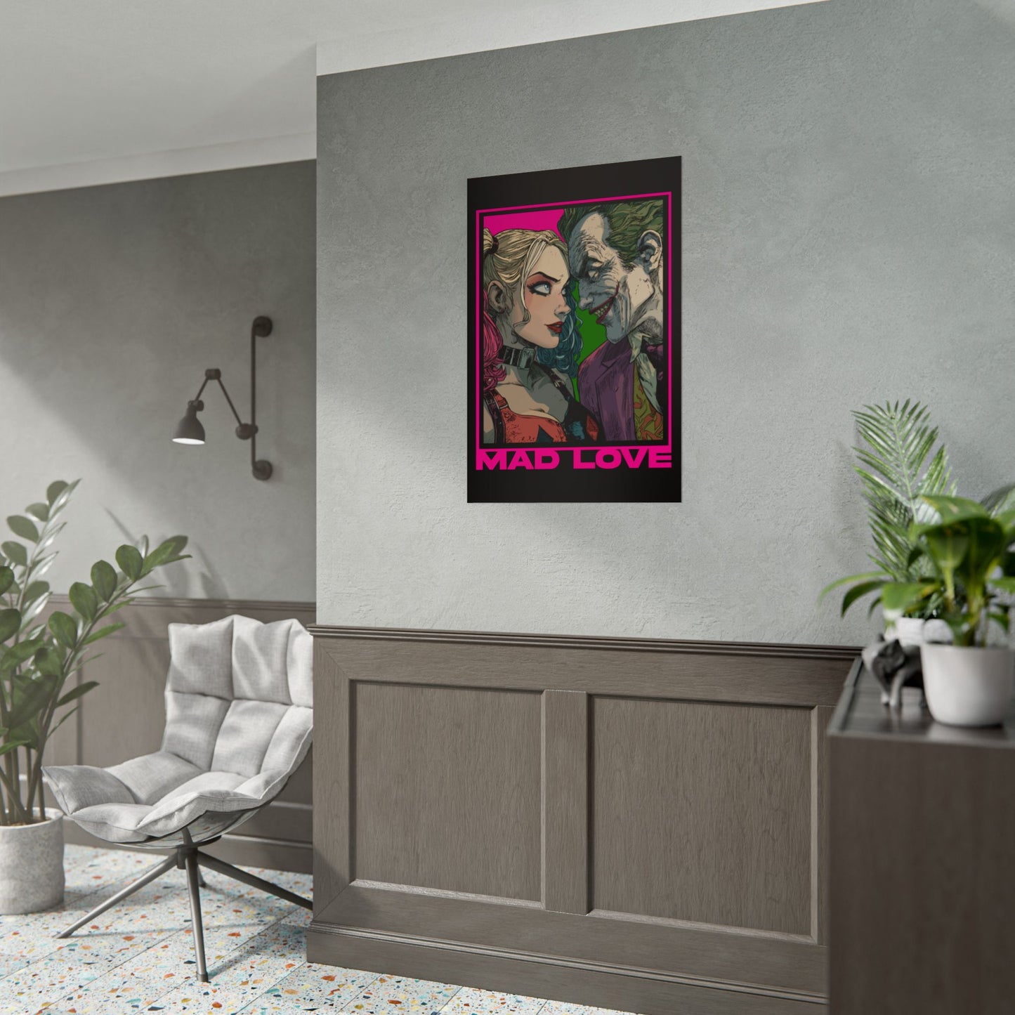 "Mad Love" Harley Quinn & Joker Comic Art Rolled Poster