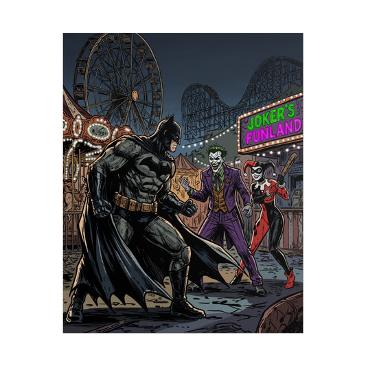 Batman vs Joker Carnival Poster – Rolled Comic Art Print