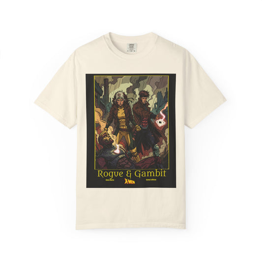 Rogue & Gambit Graphic T-Shirt — Comic Art Mutant Duo Tee