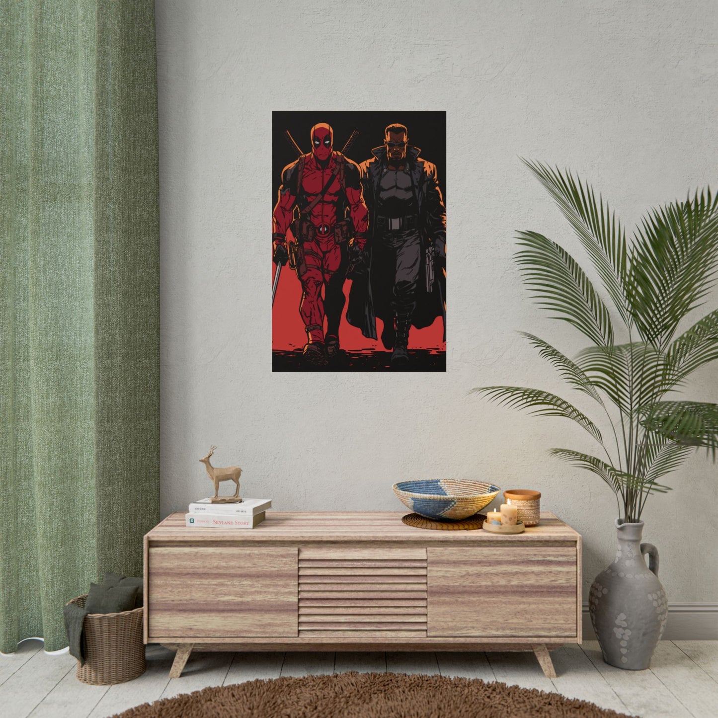 Deadpool & Blade Comic Art Print