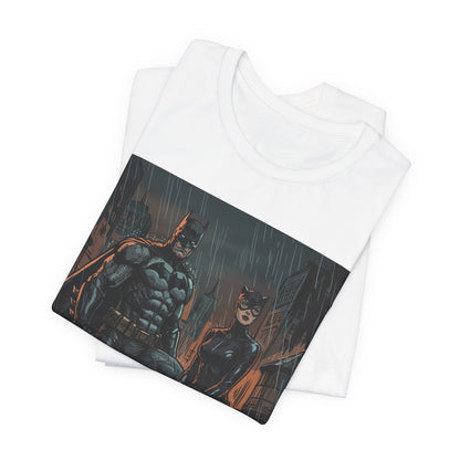 Batman & Catwoman Rain Night T‑Shirt