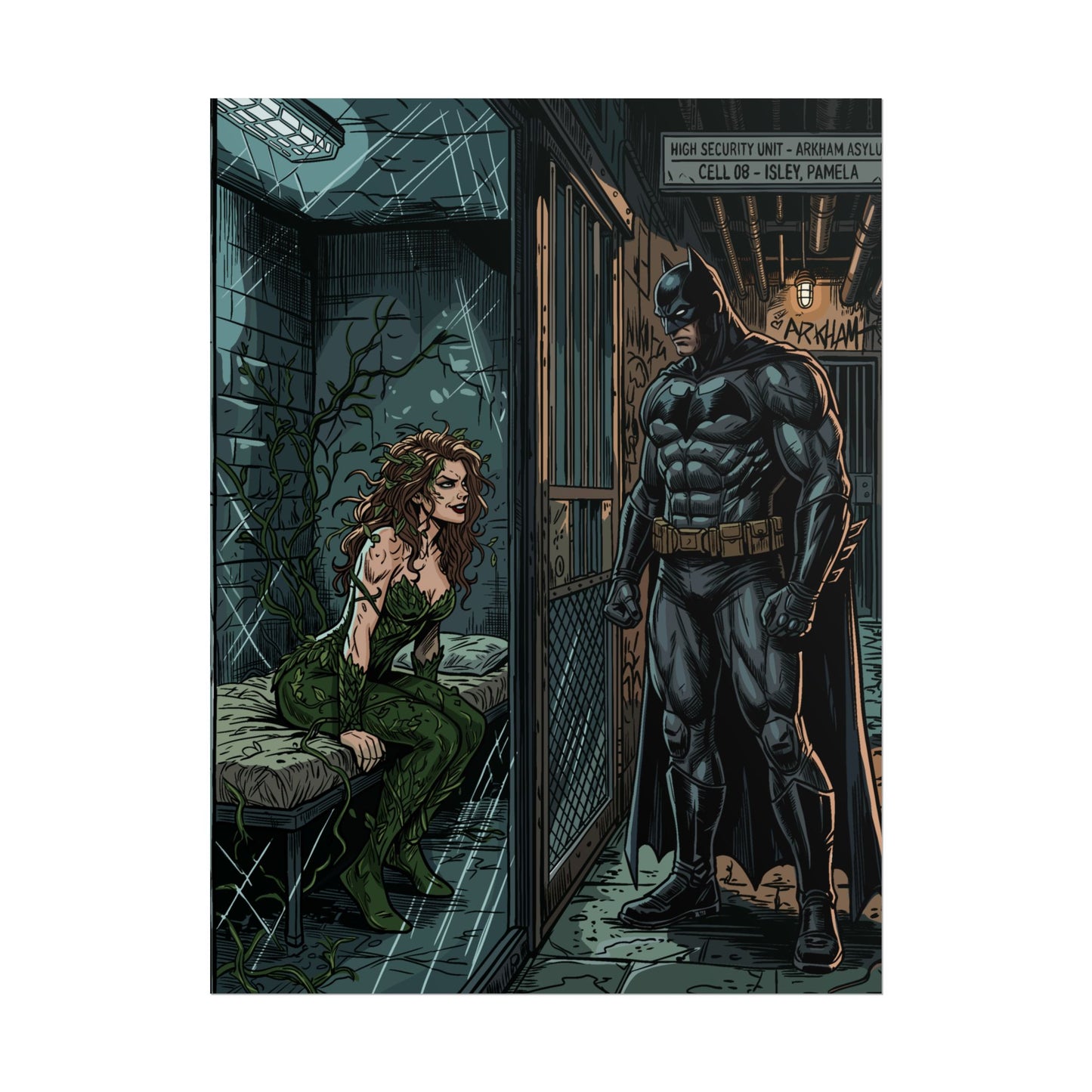 Batman & Poison Ivy Arkham Poster