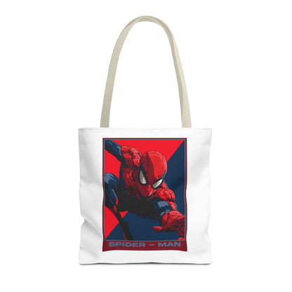 Spider-Man Graphic Tote Bag — Retro Red & Blue Comic Design