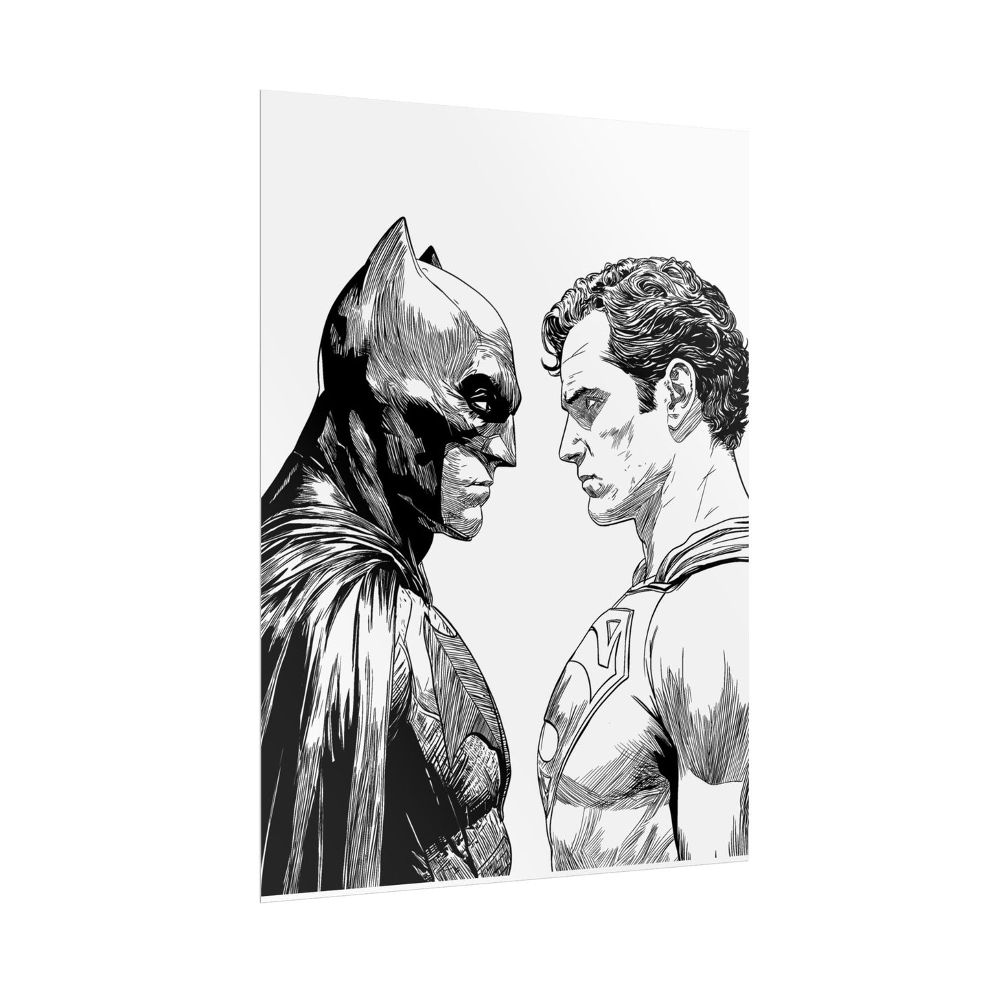 Batman vs Superman Black & White Poster