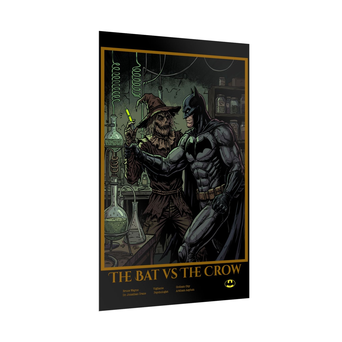Batman vs Scarecrow Cinematic Rolled Poster — Vintage Comic Movie Art Print