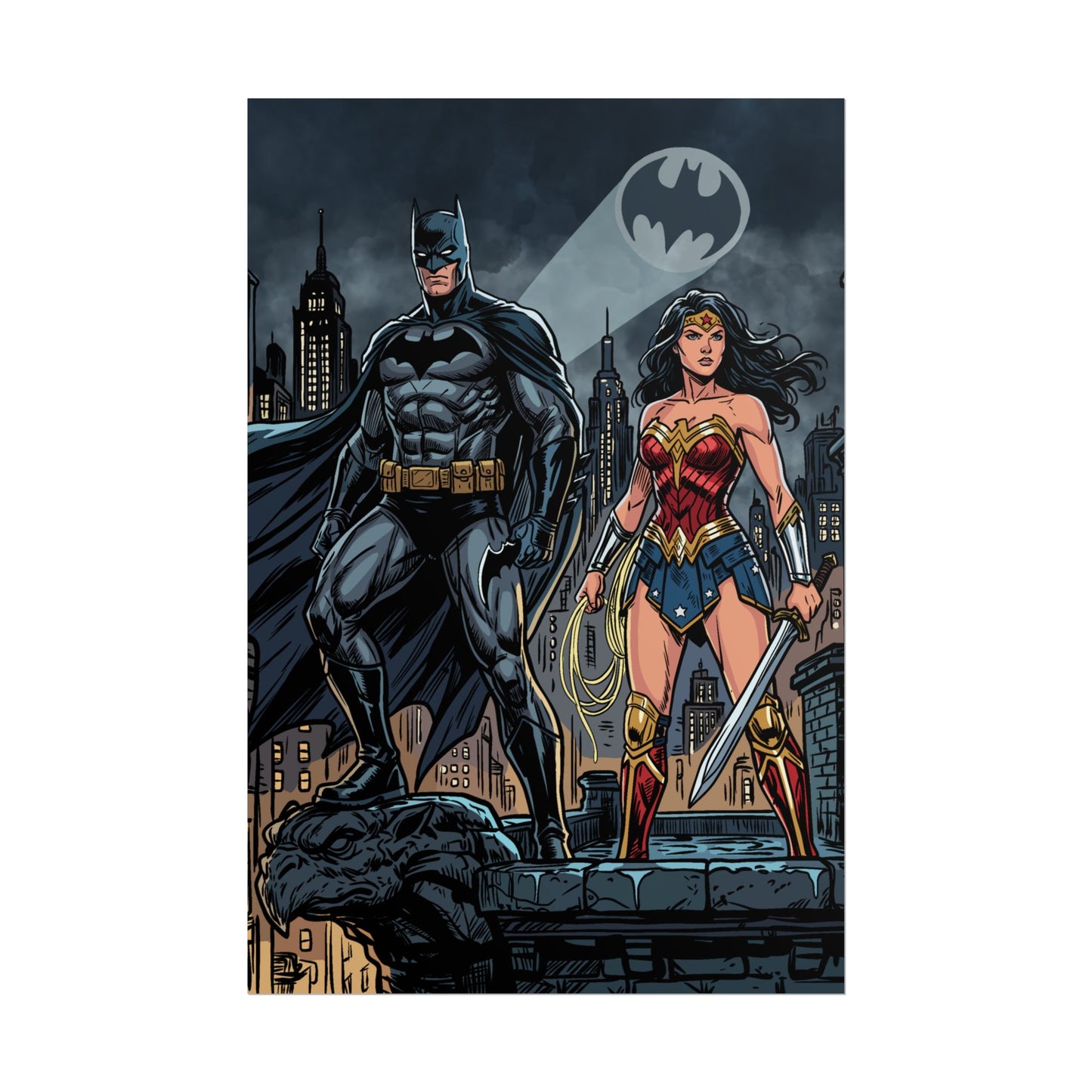 Batman & Wonder Woman City Night Poster