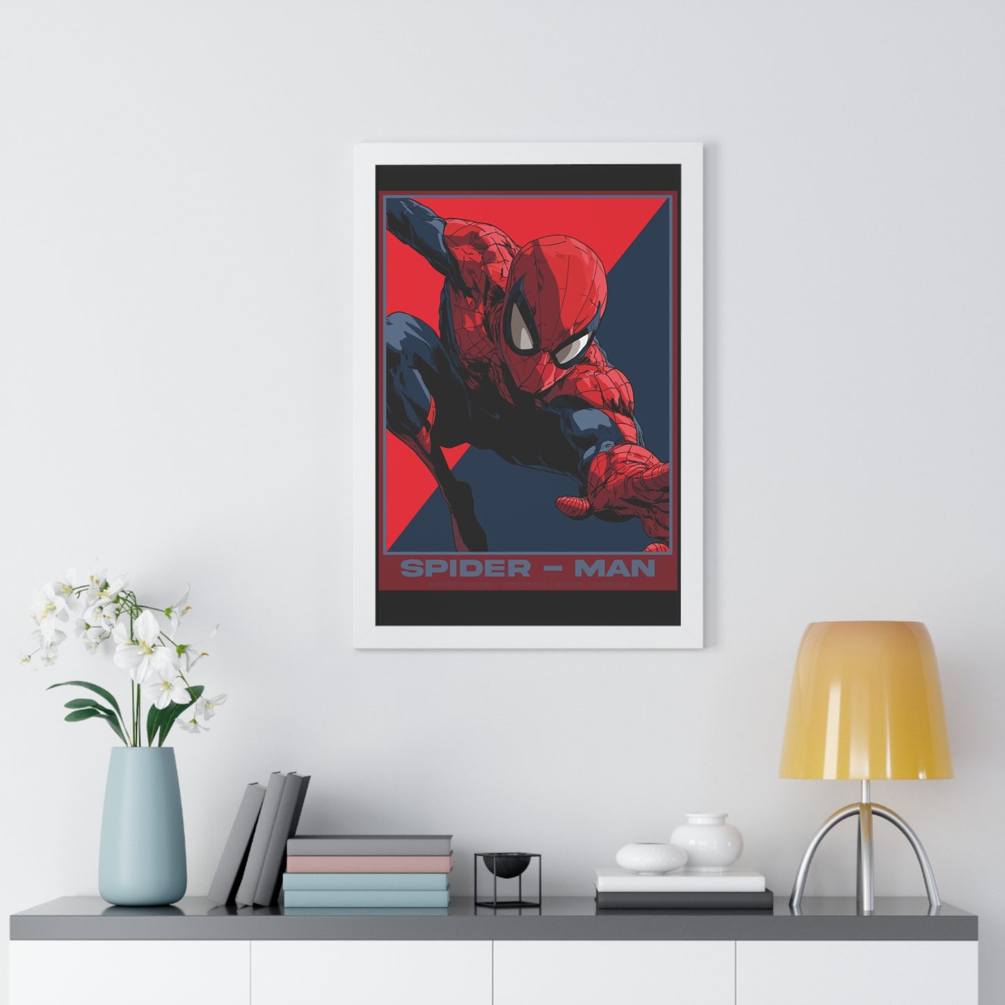 Spider-Man Framed Poster — Vertical Comic Art Print