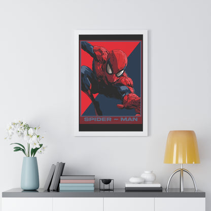 Spider-Man Framed Poster — Vertical Comic Art Print