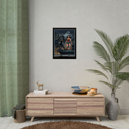 Batman & Wonder Woman Cinematic Rolled Poster — Superhero Wall Art