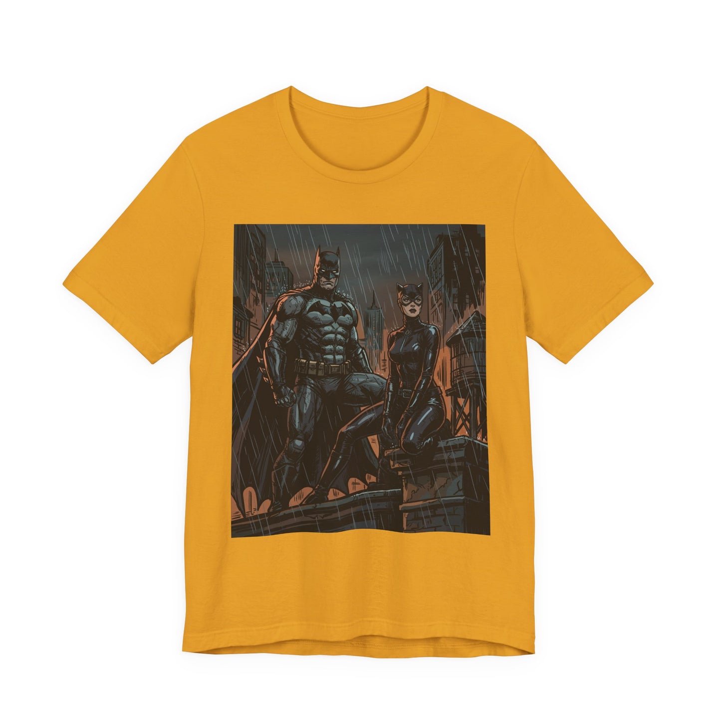 Batman & Catwoman Rain Night T‑Shirt