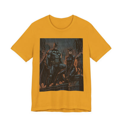Batman & Catwoman Rain Night T‑Shirt