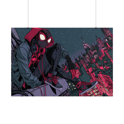 Spider-Verse Miles Morales Poster — Neon City