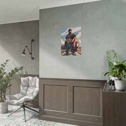 Captain America Retro Art Poster — Rolled Superhero Wall Print