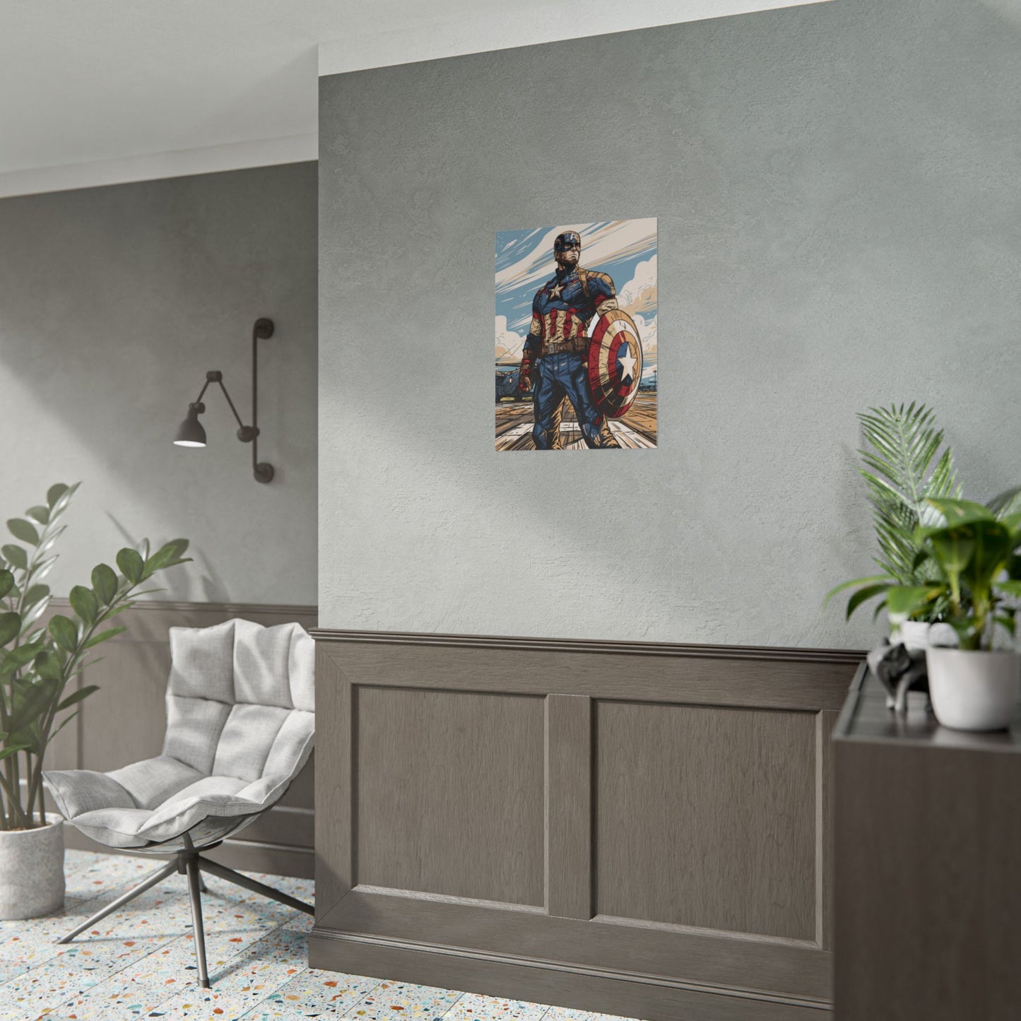 Captain America Retro Art Poster — Rolled Superhero Wall Print