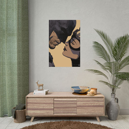Batman & Catwoman Kiss Poster