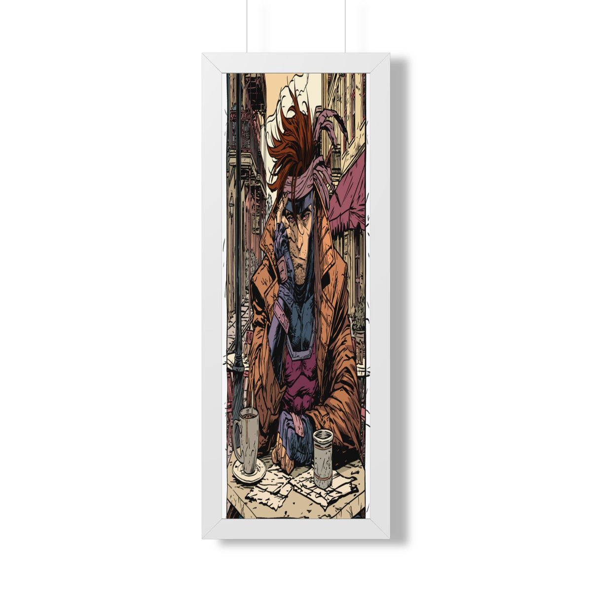 Gambit Framed Poster - Brooding Comic Cafe Art