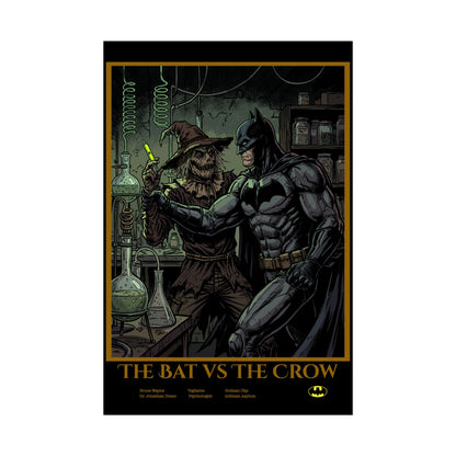 Batman vs Scarecrow Cinematic Rolled Poster — Vintage Comic Movie Art Print