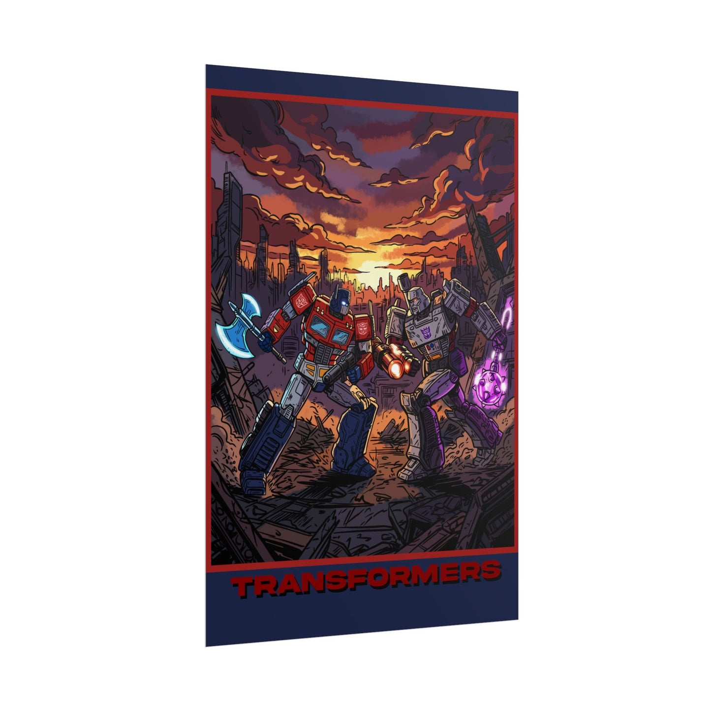 Transformers Optimus vs Megatron Cinematic Poster