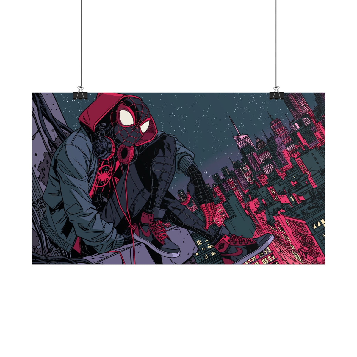 Spider-Verse Miles Morales Poster — Neon City
