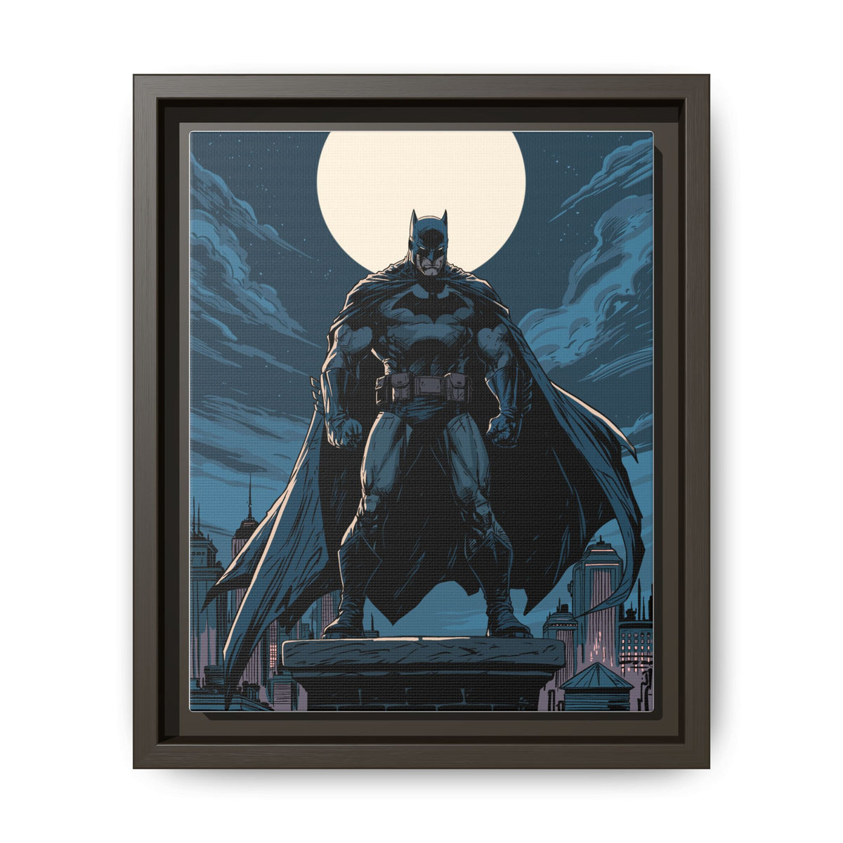 Batman Moonlit Matte Canvas Framed Print