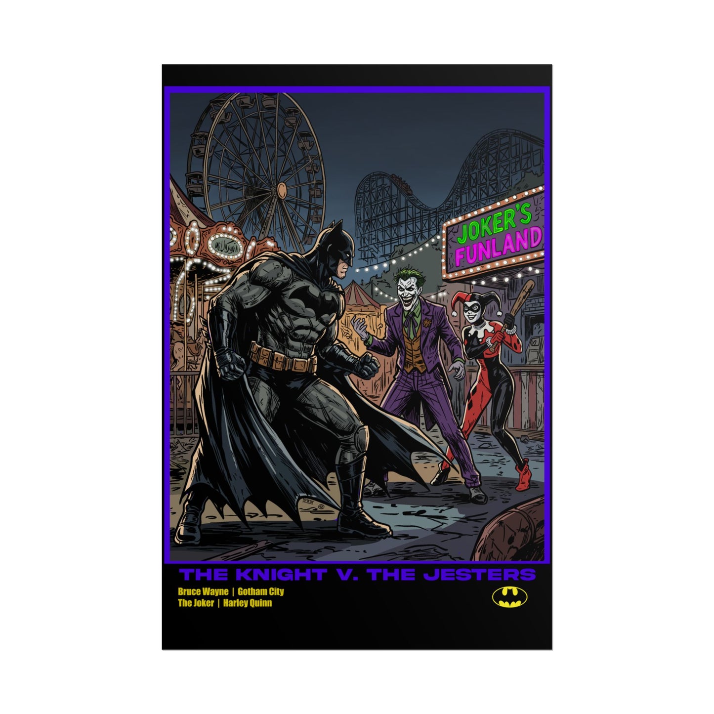 Batman vs Joker Rolled Poster — 'The Knight v. The Jesters' Comic Art Print