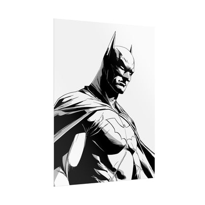 Batman Black & White Rolled Poster — Superhero Wall Art Print