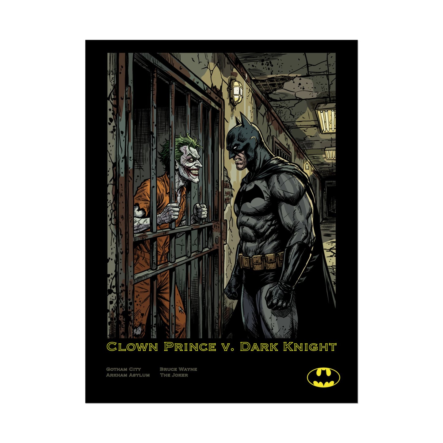 Batman vs Joker Poster – Clown Prince v. Dark Knight Rolled Art Print