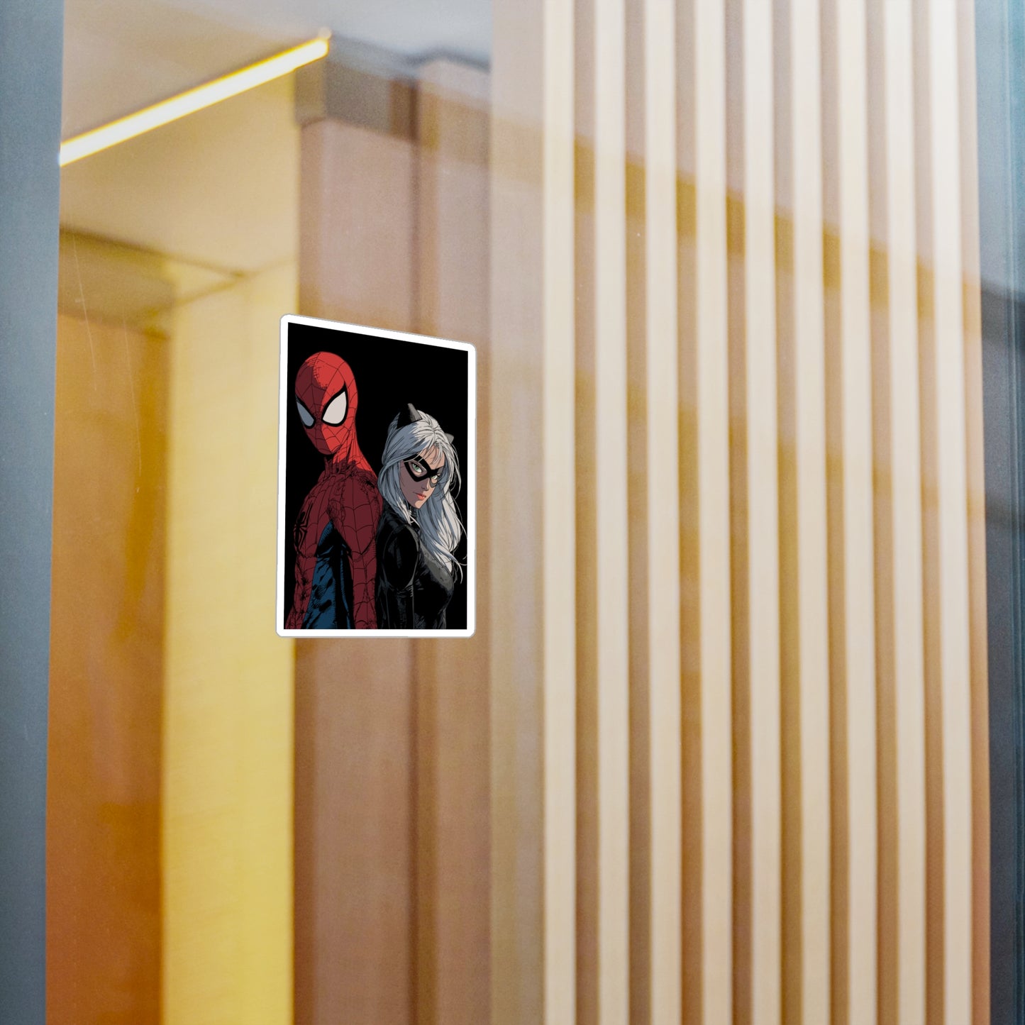 Spider-Man & Black Cat Kiss-Cut Vinyl Decal — Comic Superhero Sticker