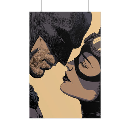 Batman & Catwoman Kiss Poster