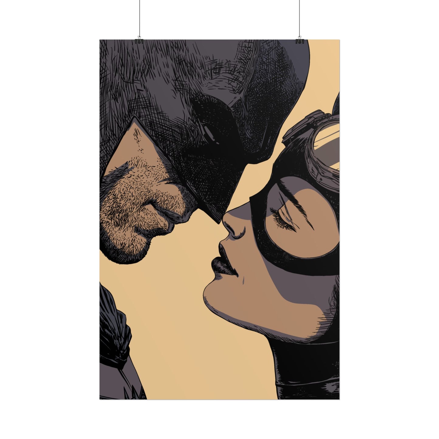 Batman & Catwoman Kiss Poster