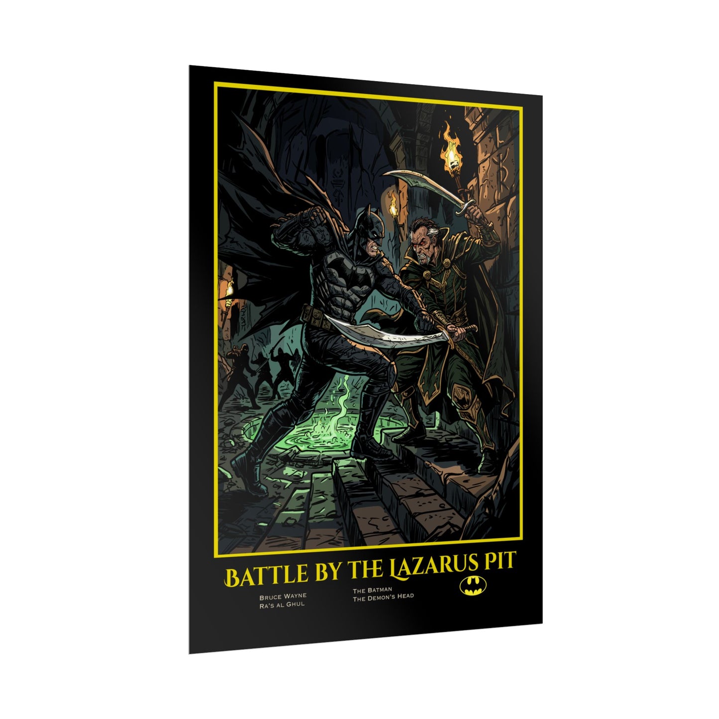 Batman "Battle by the Lazarus Pit" Poster — Rolled Collectible Art Print