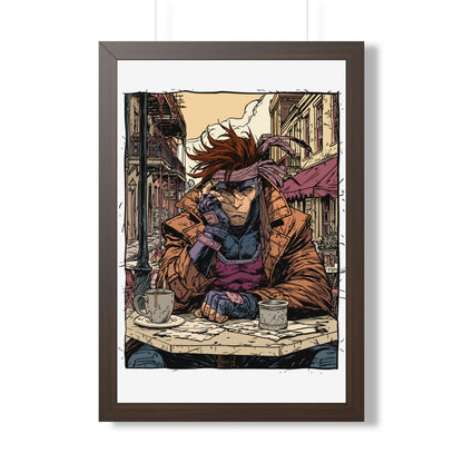 Gambit Framed Poster - Brooding Comic Cafe Art