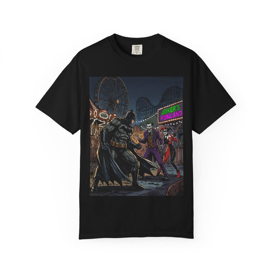 Batman vs Joker Graphic T-Shirt — Gotham Carnival Night Tee