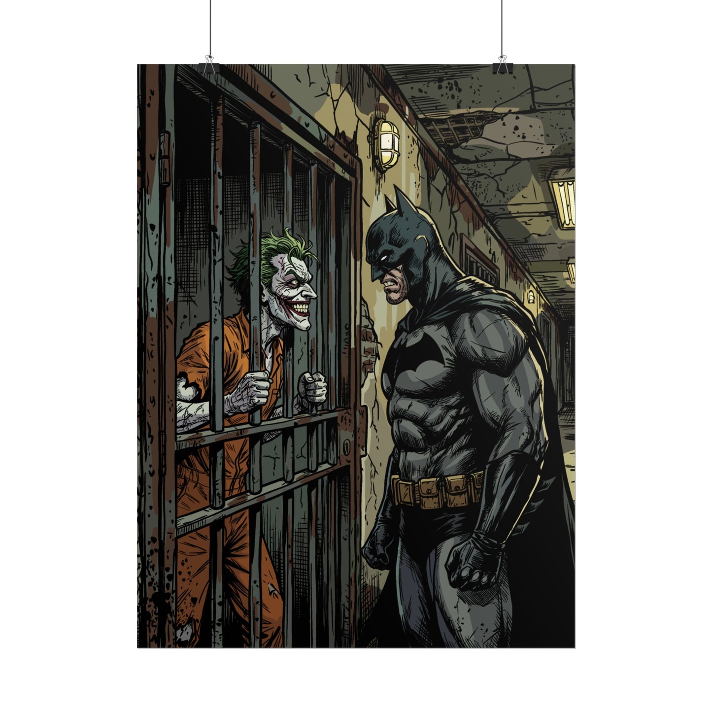 Batman vs Joker Comic Poster — Rolled Graphic Art Print