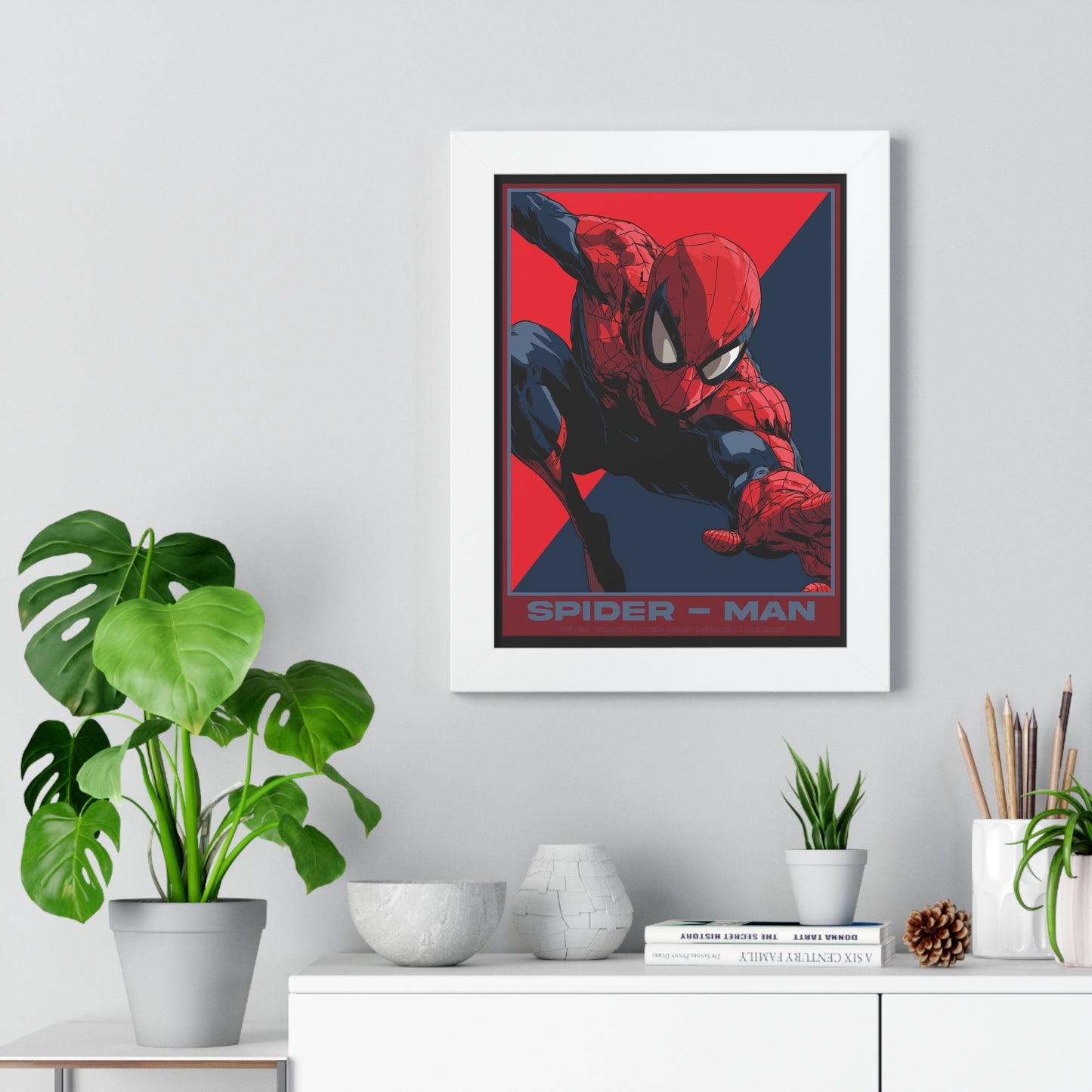 Spider-Man Framed Poster — Vertical Comic Art Print