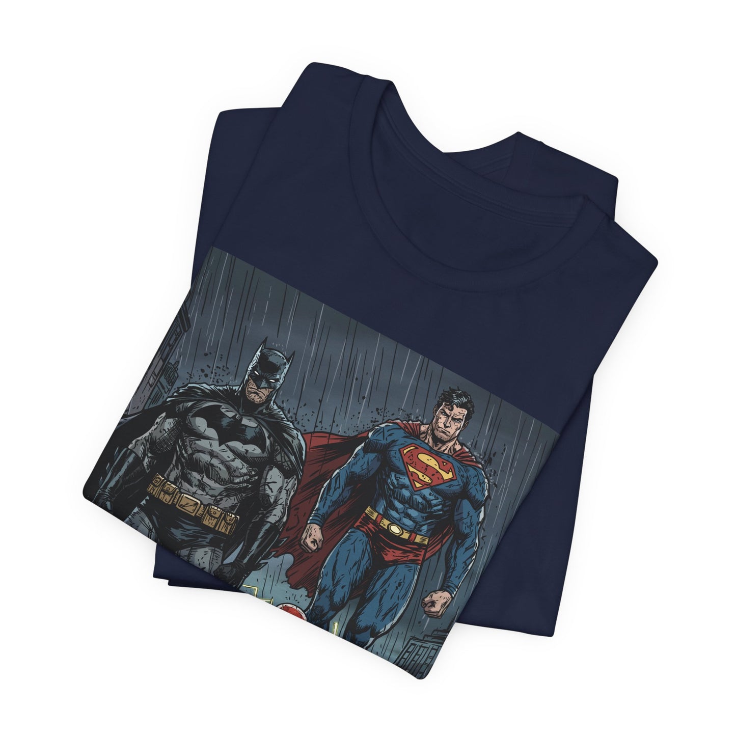 Superhero Team Graphic Tee — Batman, Superman & The Flash