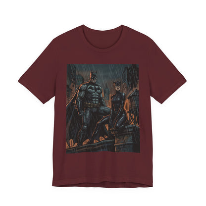 Batman & Catwoman Rain Night T‑Shirt