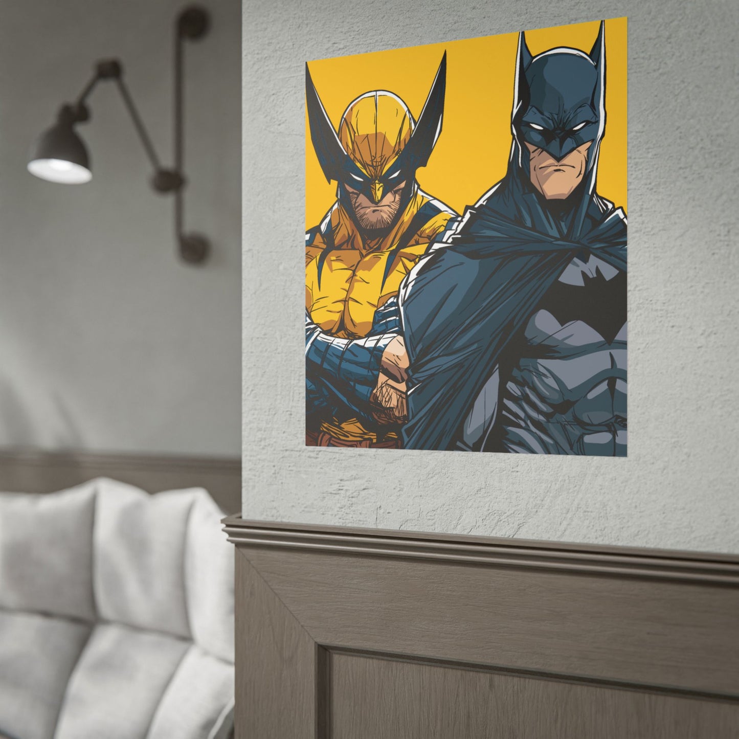 Batman & Wolverine Comic Art Rolled Poster