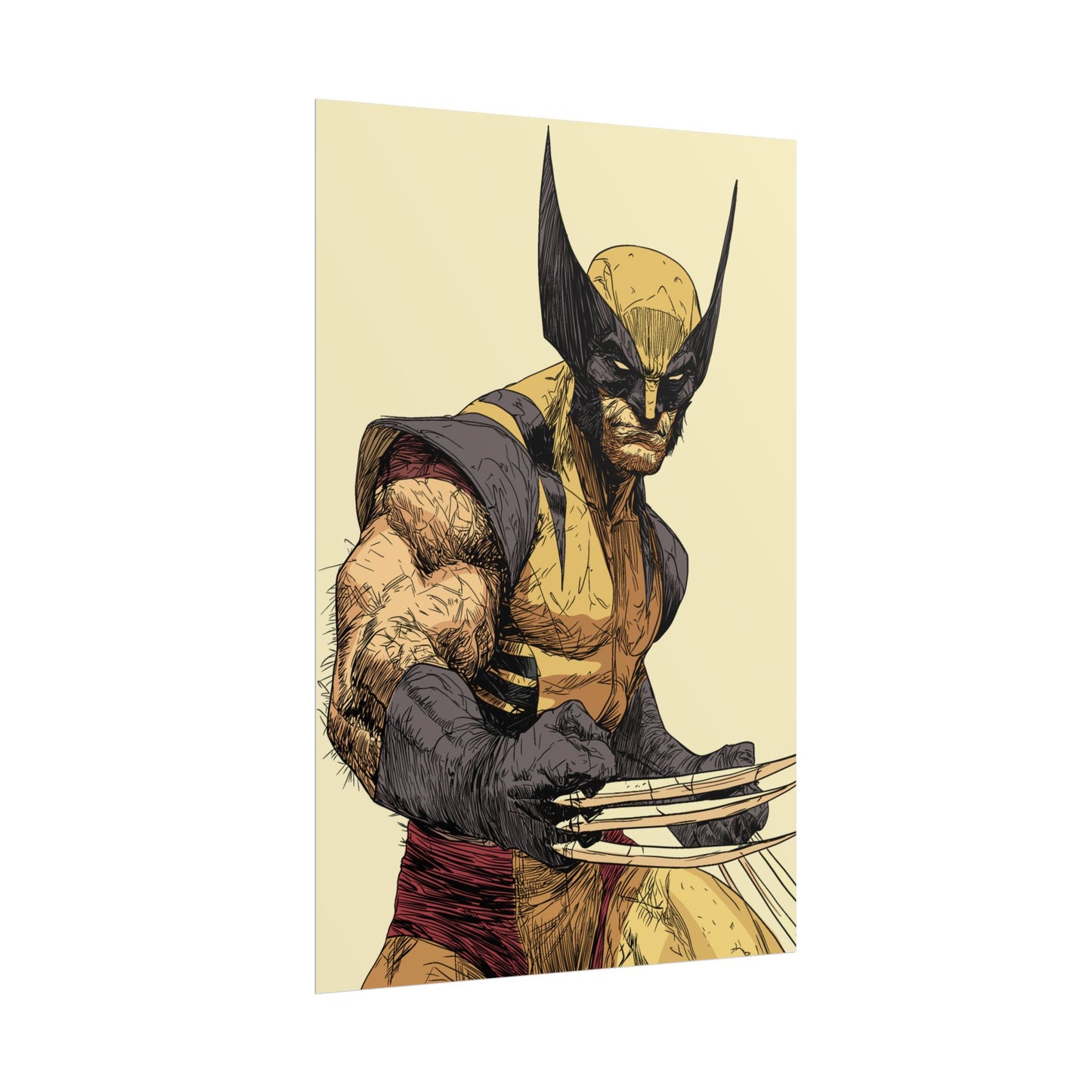 Wolverine Comic Art Poster — Rolled Superhero Wall Print