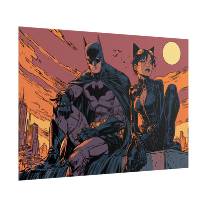 Batman & Catwoman Landscape Art Poster
