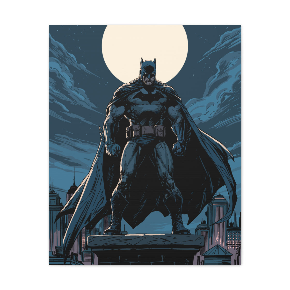 Batman Canvas Wall Art — Dark Knight Stretched Matte Canvas Print