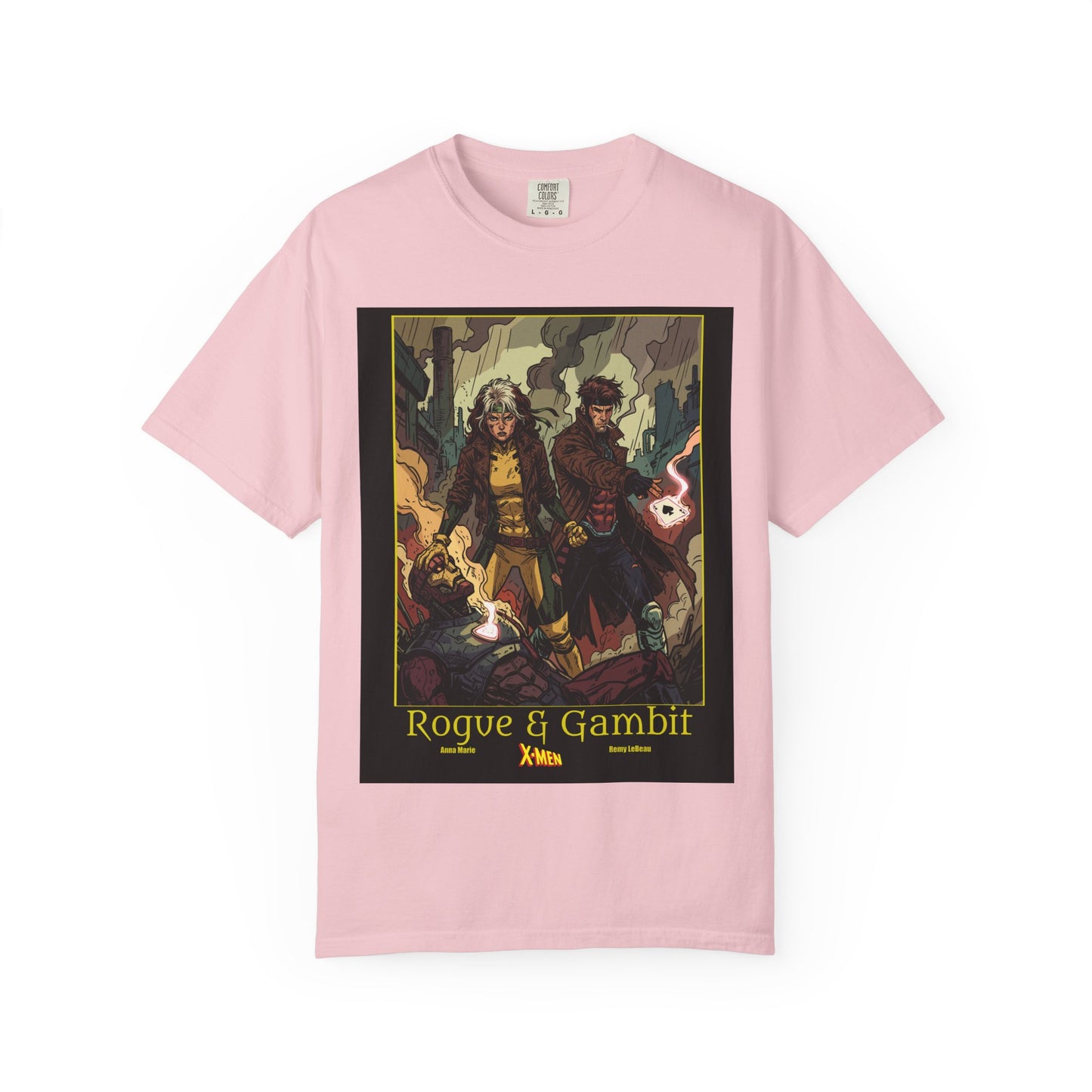 Rogue & Gambit Graphic T-Shirt — Comic Art Mutant Duo Tee