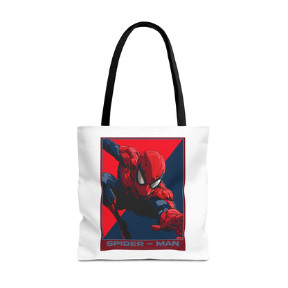 Spider-Man Graphic Tote Bag — Retro Red & Blue Comic Design