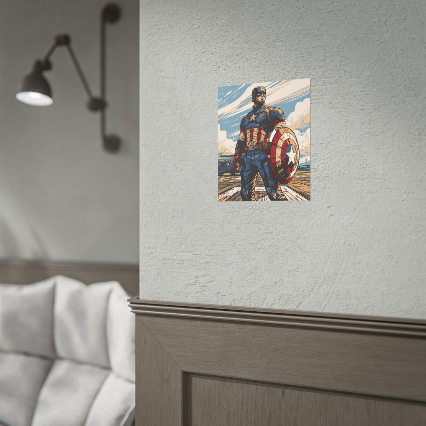 Captain America Retro Art Poster — Rolled Superhero Wall Print