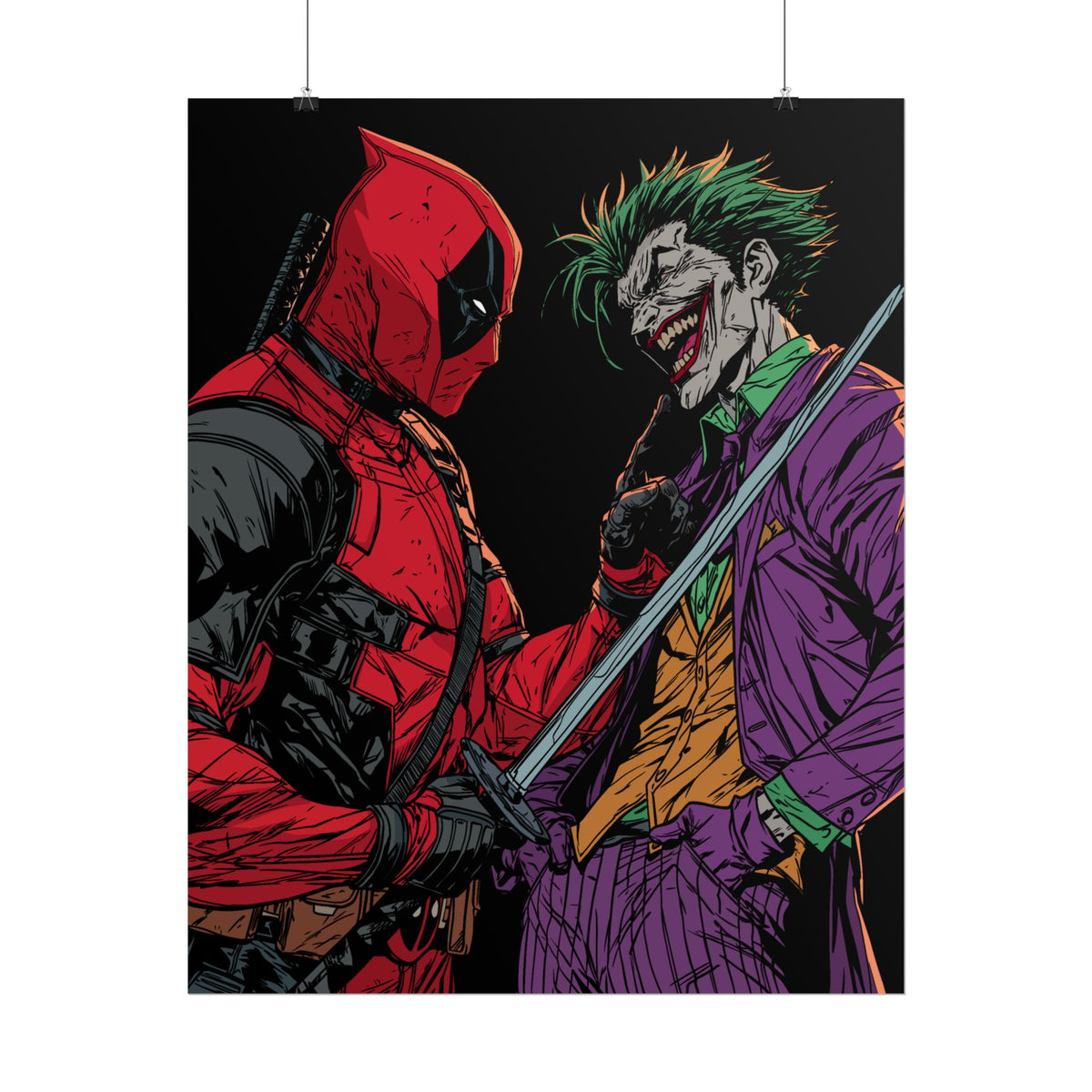 Deadpool vs Joker Comic Art Print