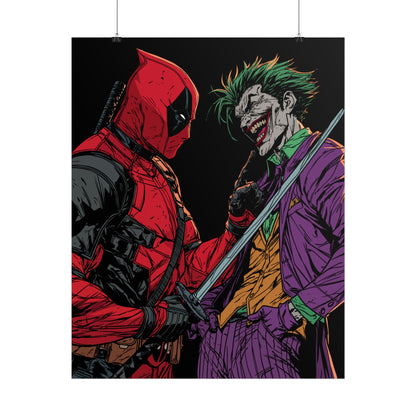 Deadpool vs Joker Comic Art Print