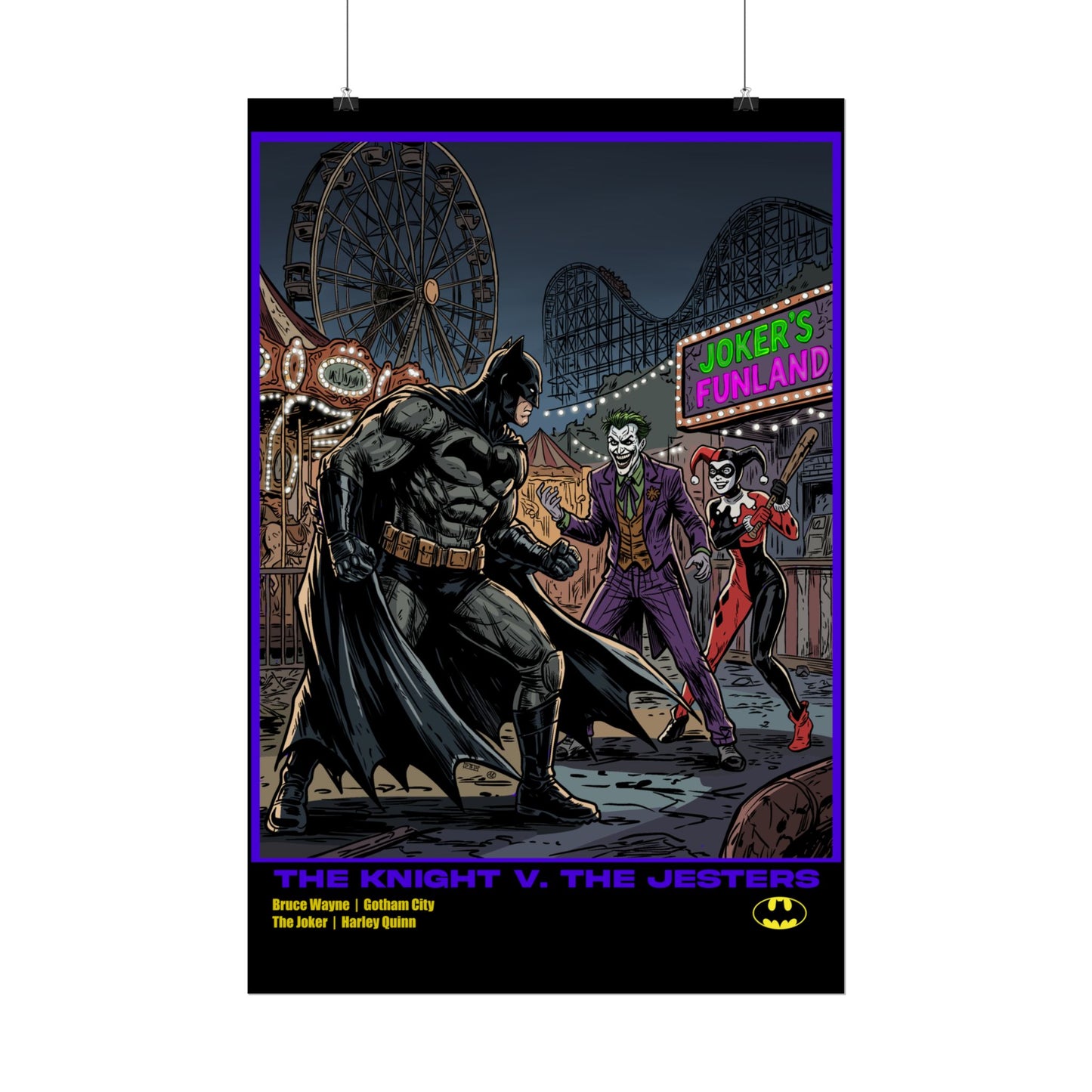 Batman vs Joker Rolled Poster — 'The Knight v. The Jesters' Comic Art Print